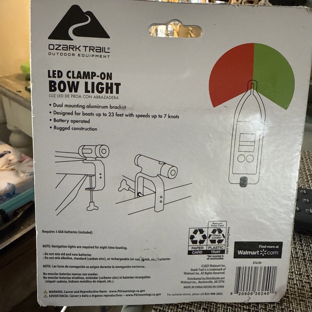Ozark Trail LED Clamp On Bow Light New