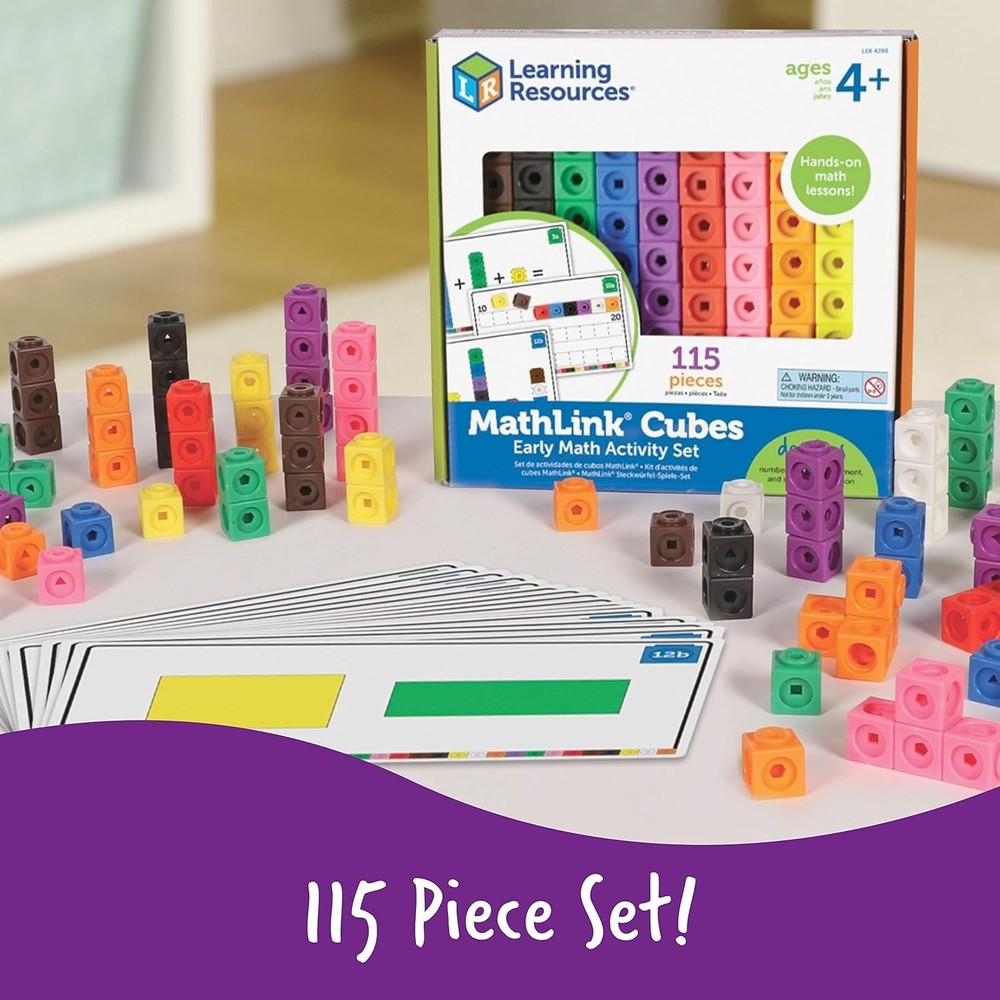 MathLink Cubes Early Math Activity Set - 115 Pieces, Ages 4+, Classroom Must ...
