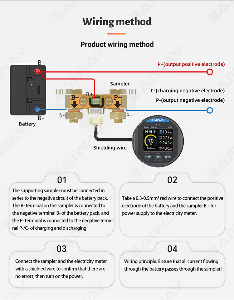 IP68 Waterproof Panel Meter DC 100V 350A Charge Discharge Test Voltage Indicator