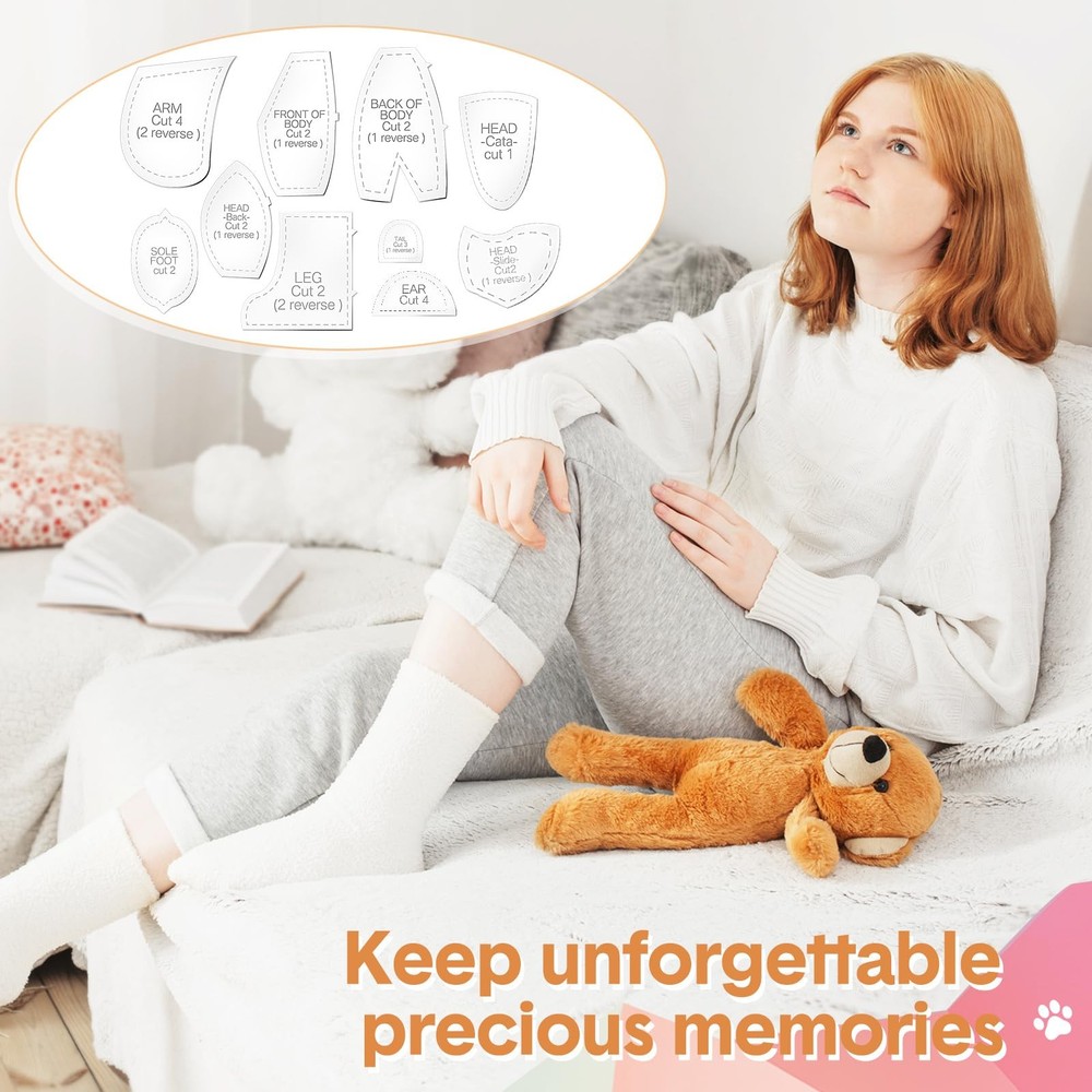 30 Pcs Memory Bear Sewing Patterns Acrylic Template Ruler Set Stuffed Animal ...