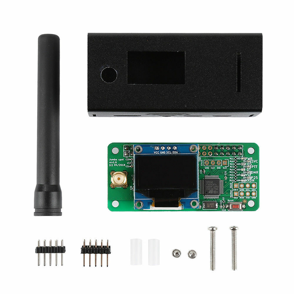 Assembled MMDVM hotspot Support P25 DMR YSF + Raspberry pi +OLED +Antenna + Case