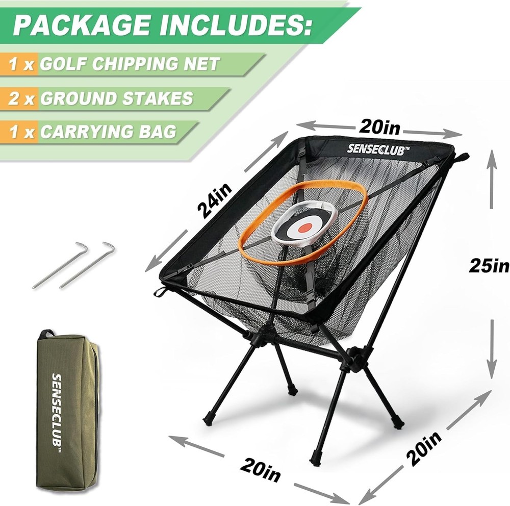 Easy Setup Golf Chipping Net with Mat & Balls - Perfect for Home Practice