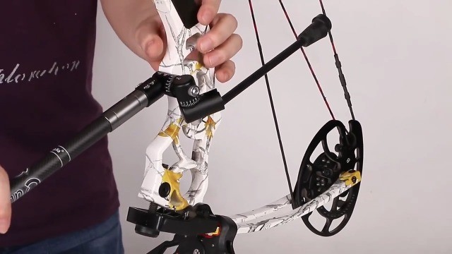 Adjustable Bow Rod Stabilizer V-Bar Mount with Quick Disconnect Sidebar - Fully