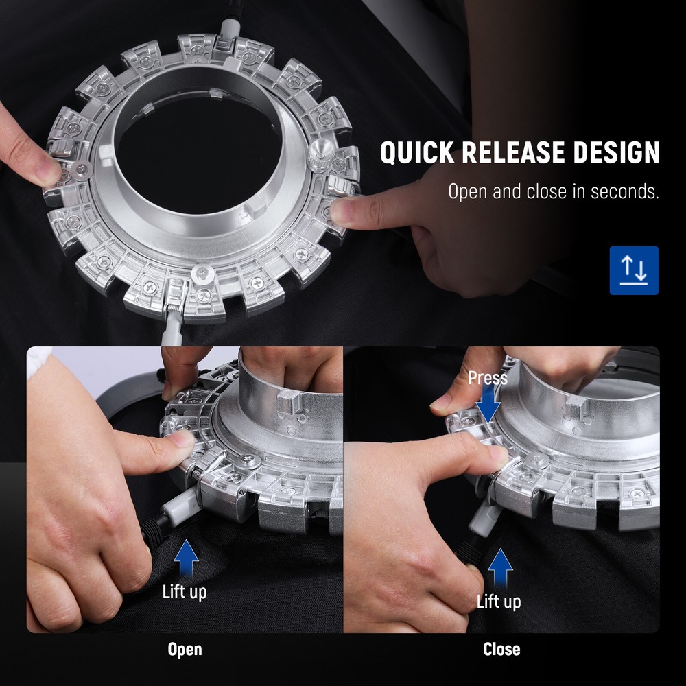 NEEWER 24''x35'' Quick Setup Foldable Rectangular Strip Softbox Bowens Mount