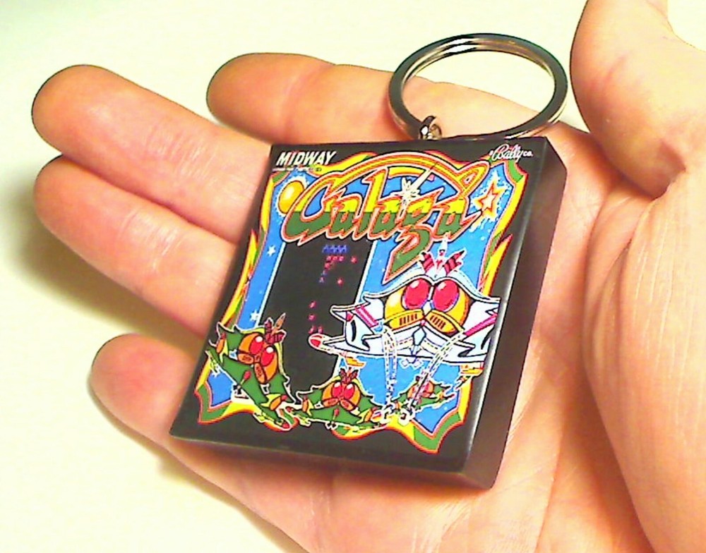 Galaga Arcade Coin Door accessory Keychain