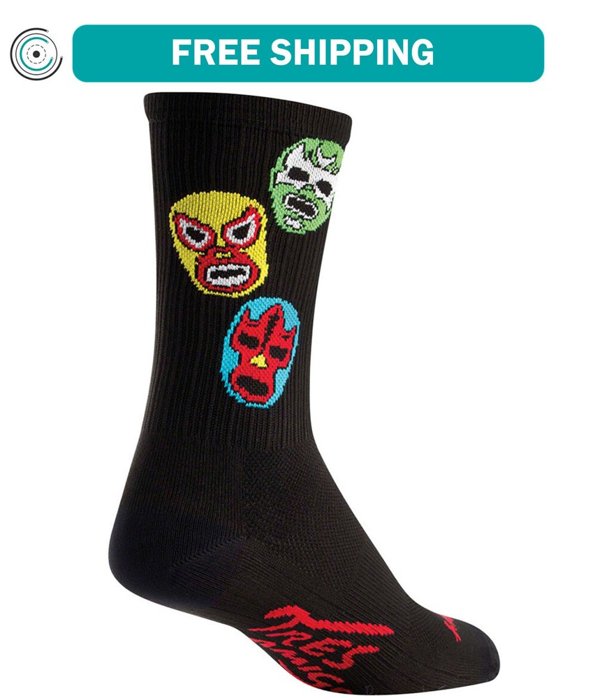 SockGuy SGX Three Amigos Socks - 6 inch, Black, Small/Medium