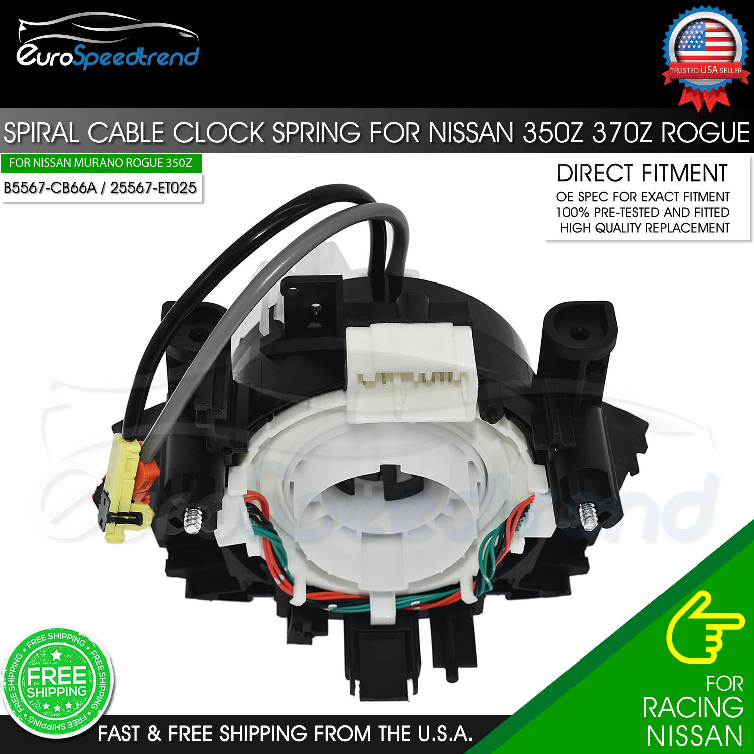 Spiral Cable Clock Spring for Nissan Versa Murano Rogue B5567-CB66A 25567-ET025