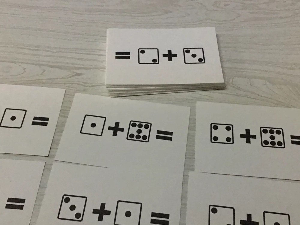 Addition Dice -Math- Laminated Activity Set - Teaching Supplies preschool