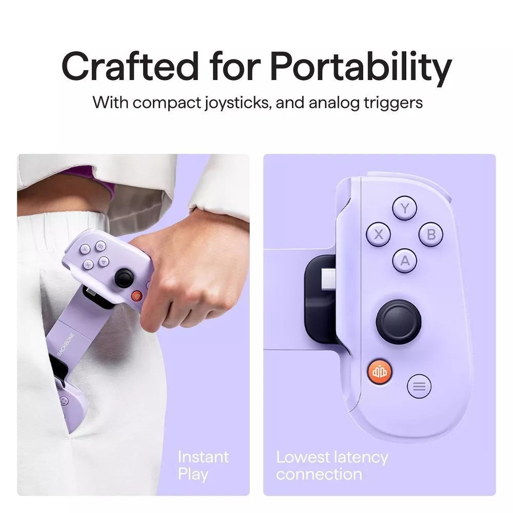 Backbone One Mobile Gaming Controller USB-C Purple Android & iPhone Excellent