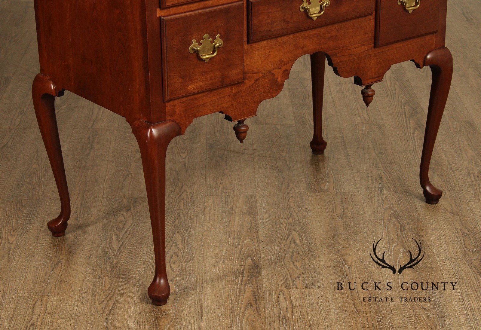 Custom Crafted Queen Anne Style Cherry Highboy Chest