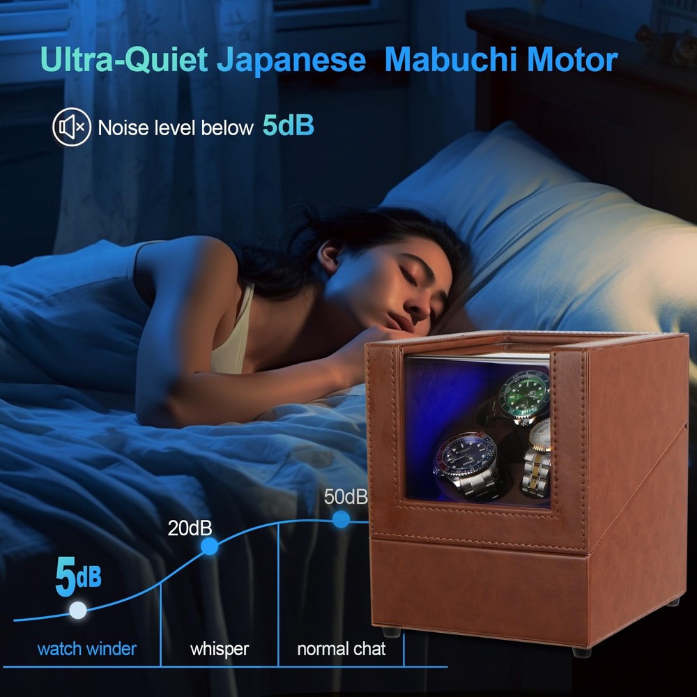 Keep Your Automatic Watch Running - 4 Mode Rotating Winder with LED