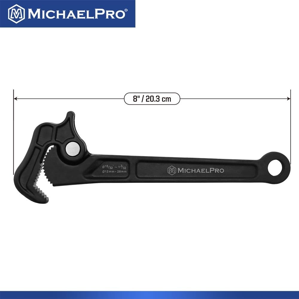 MichaelPro Self Adjusting Pipe Wrench, 8 Inch MultiFunction Spanner Adjustabl...