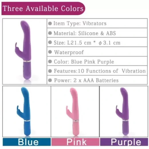 Fantasy Bliss Powerful Waterproof 10 Function Dual Stimulate Massager (Purple)