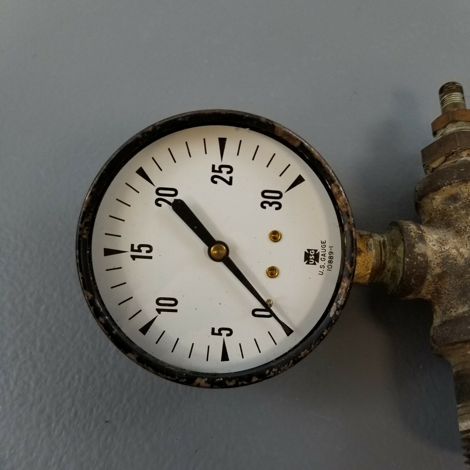 Vintage US Gauge Glass Face Pressure Industrial Decor Hardware 10889-1 Steampunk