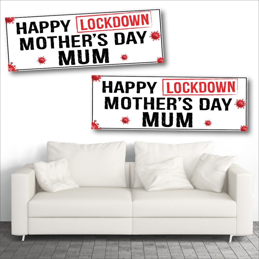 2 LOCKDOWN MOTHER'S DAY BANNERS - DESIGN 1 - MUM