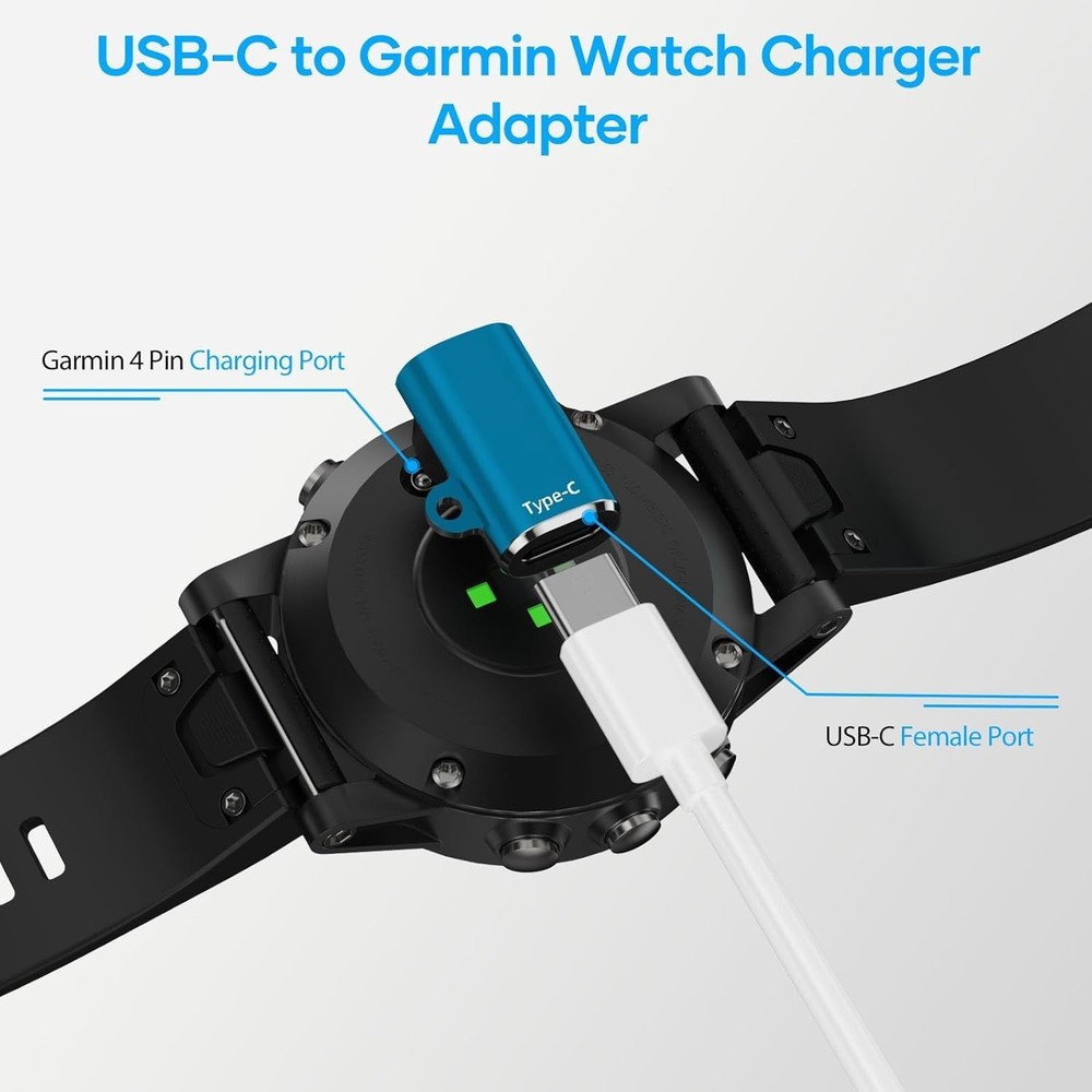 Versatile Multi-Directional USB C to Garmin Charging Cable Adapter Set