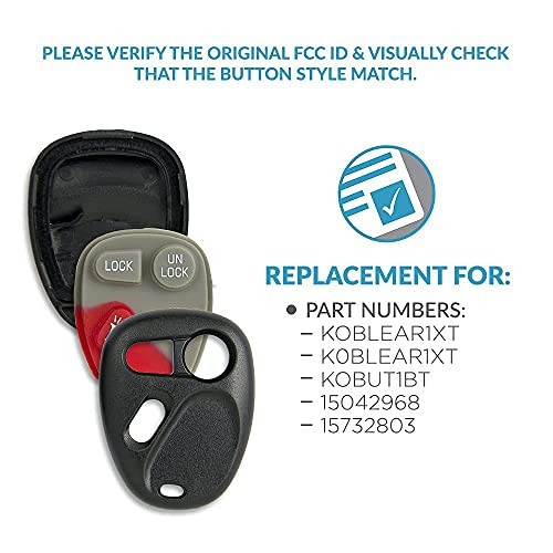 Replacement for New Shell Case and 3 Button Pad for Remote Key Fob FCC