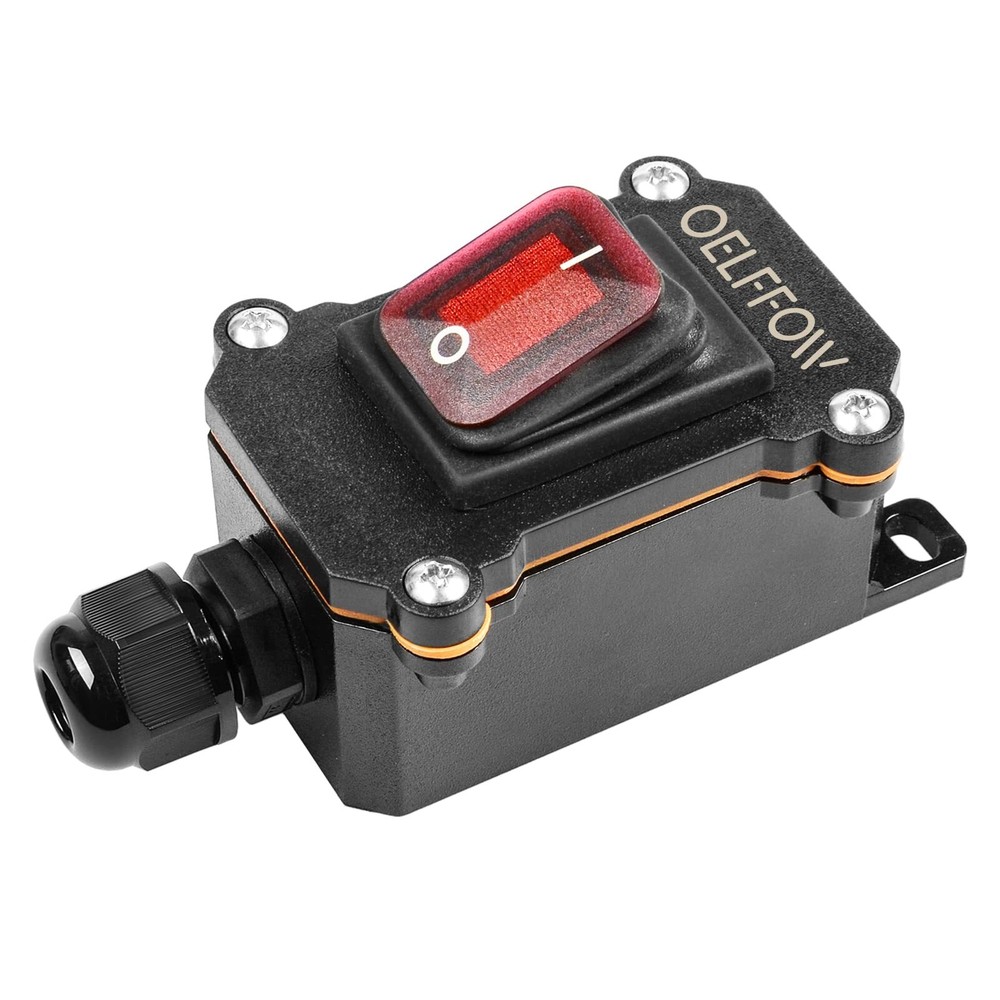 OELFFOW Waterproof On Off Toggle Switch with Red Light Rocker Button Inline C...