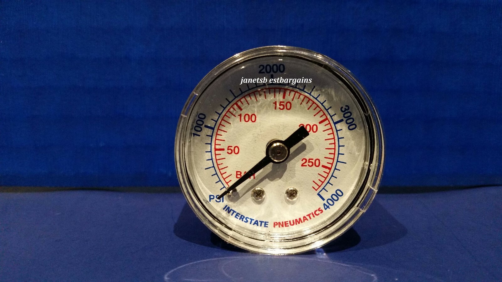 Compressor Pressure Gauge 1/8" Brass NPT Back Mount 4000 PSI 1.5" Chrome Case