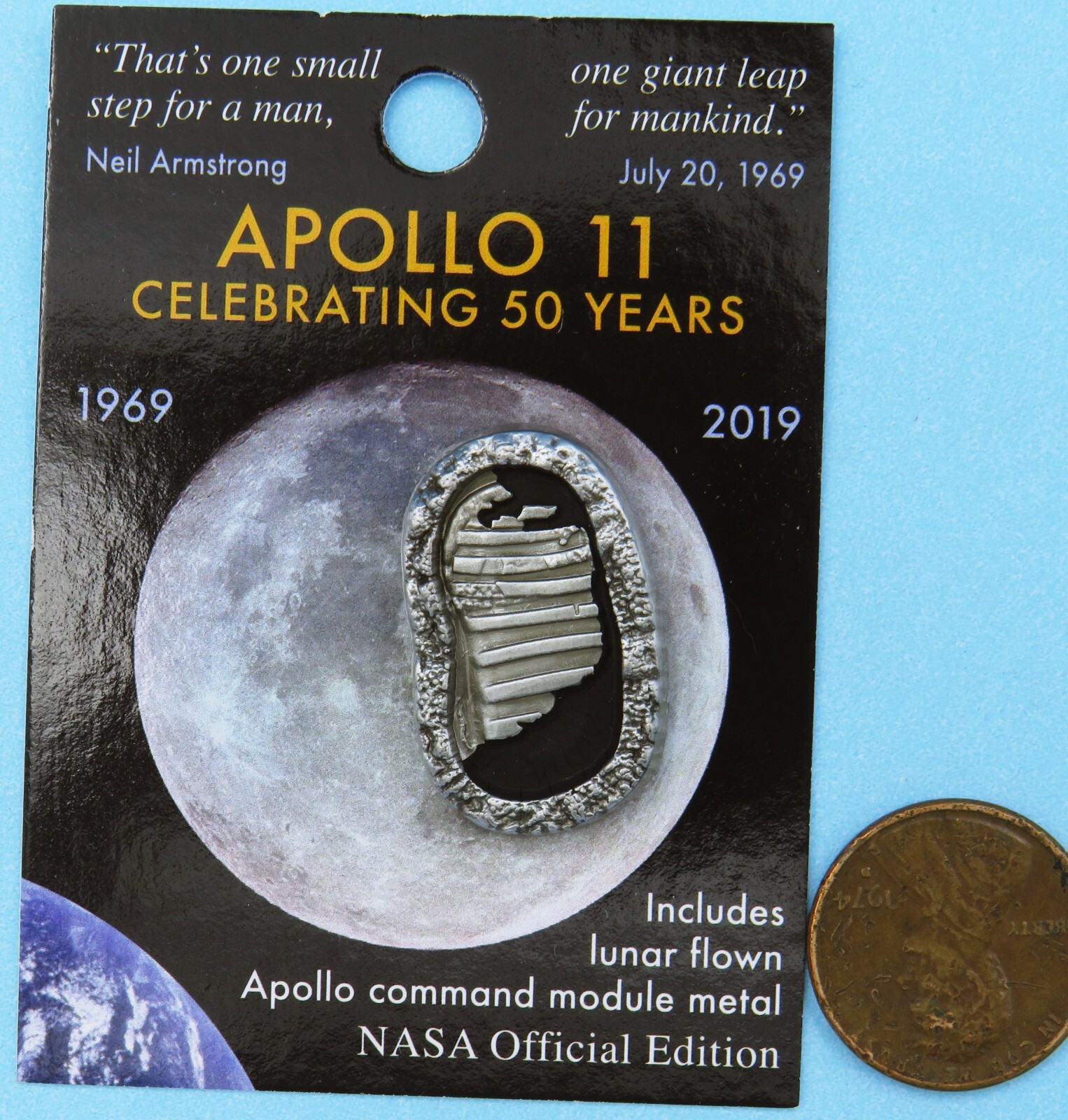 PIN flown metal NASA Apollo 11 footprint 50th Anniversary moon landing boot