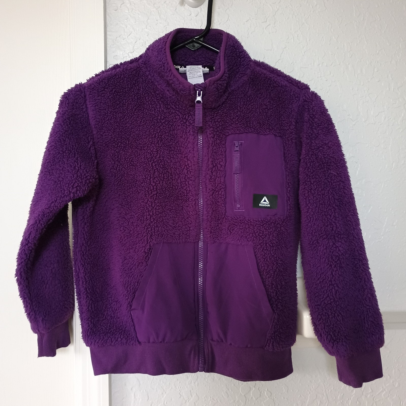 Reebok Fleece Full Zip Jacket Girls Size 7/8 Purple