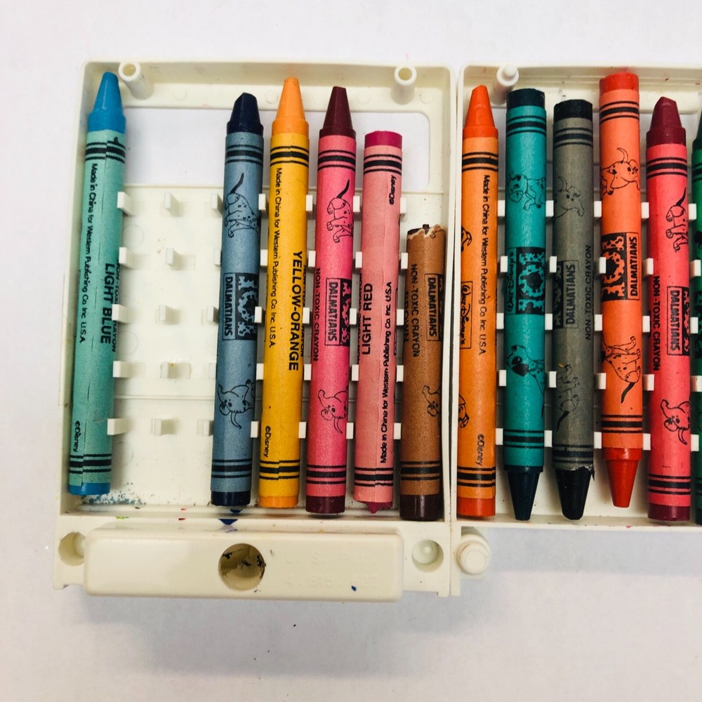 Vintage Disney 101 Dalmatians Crayons w/ Sharpener *Some Missing READ* BIN J