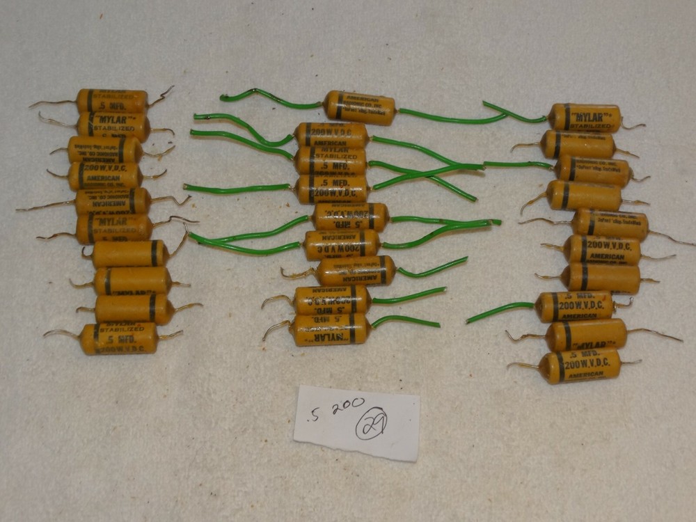 29 - Vintage "Mylar" Capacitor Pulls  .5 mfd  200wvdc