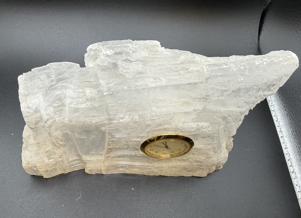 Beautiful Selenite Mineral Clock