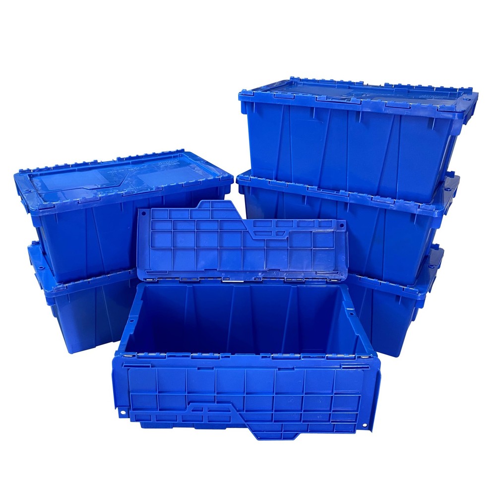 Storage Bind With Lids, 6 Pack, Blue, Stackable Storage Bin, Heavy Duty Capac...