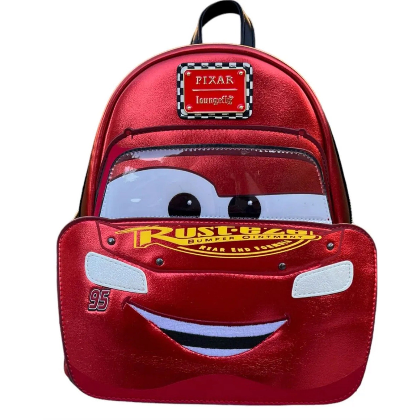 PIXAR CARS METALLIC LIGHTNING MCQUEEN COSPLAY MINI BACKPACK NWT