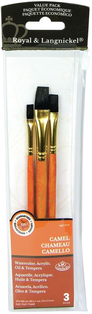 Royal & Langnickel(R) Camel Value Pack Brush Set-3/Pkg