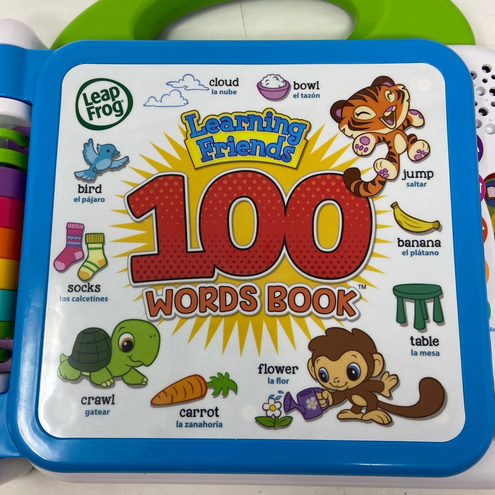 LeapFrog Learning Friends 100 Words Book - Bilingual English/Spanish, Green/Blue