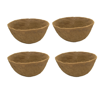 20" x 10" Round Molded Coco Liner - 4 Pack