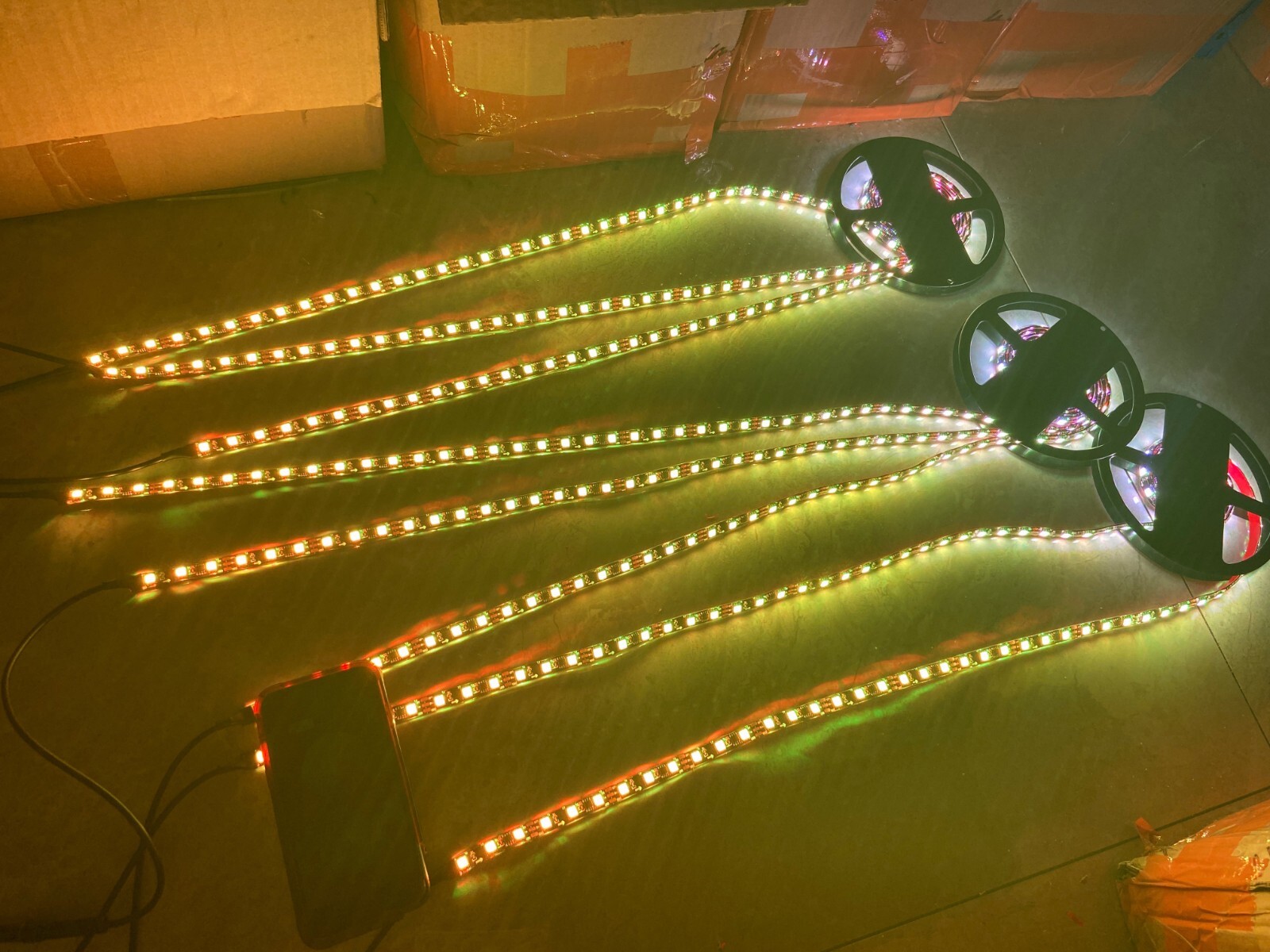 Tinted Blackout x8PCS 4FT APP+Remote CHASING Dream Color Strips Slingshot Lights