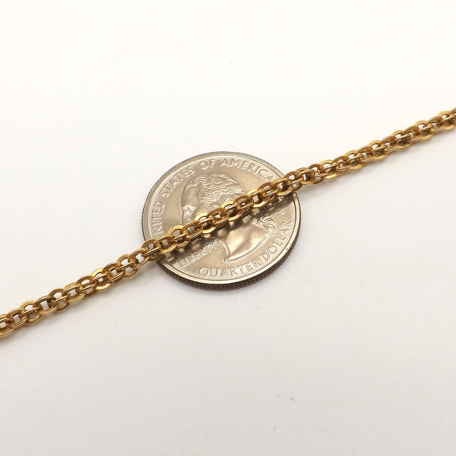 14k Gold Heavy Solid Pocket Watch Double C Link Pendant Chain Necklace 26in Deco