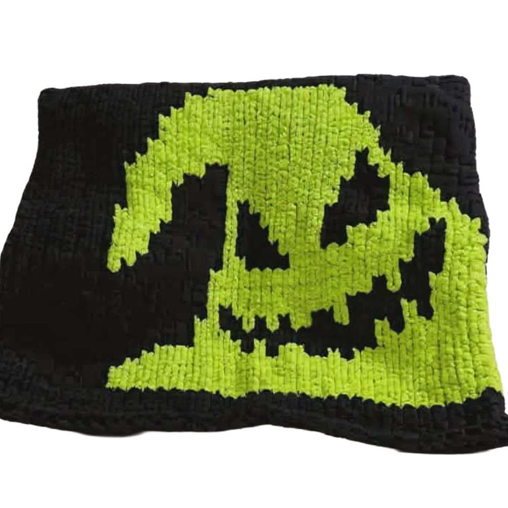 "Oogie Boogie Nights" Chunky Knit Blanket | Digital PDF Step by Step Pattern