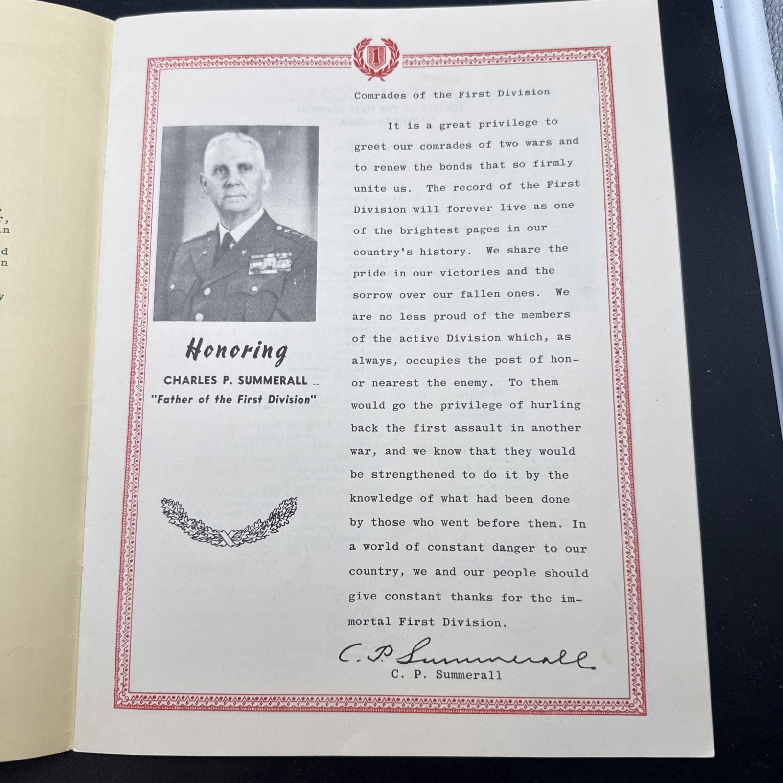 WWI 35th Annual Reunioin First 1st Infantry Division Big Red One 1953