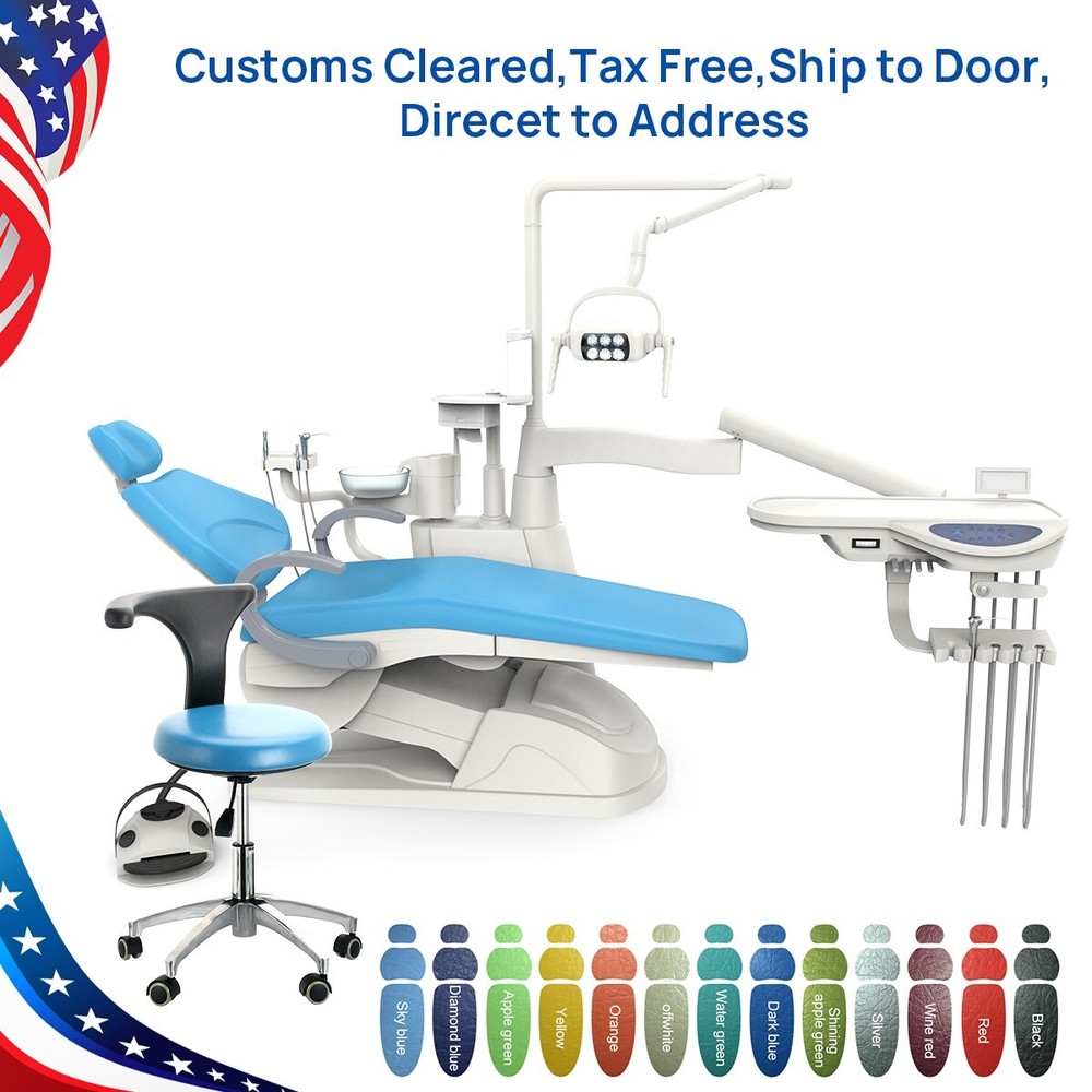Dental Unit Chair Computer Control DC Motor Fully automatic integrated+ Stool CE