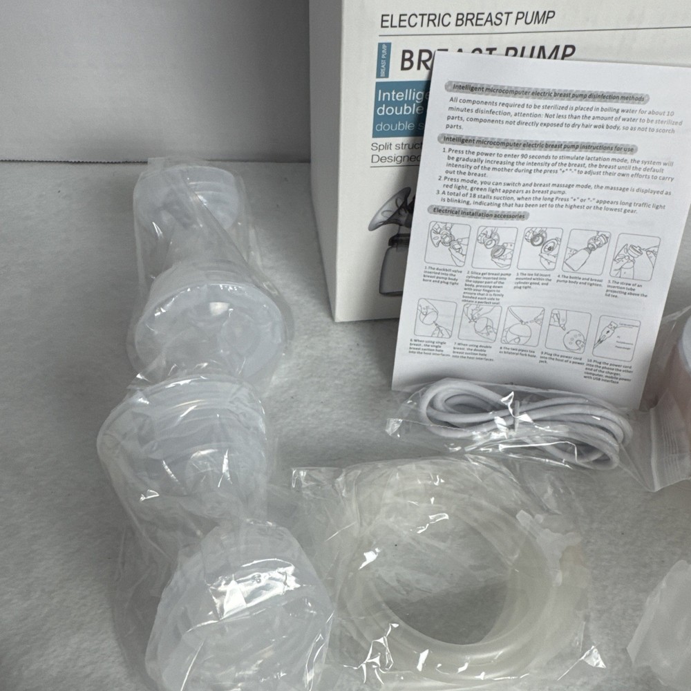 Hello Mom Microcomputer Double Electric Breast Pump Pink Open Box New