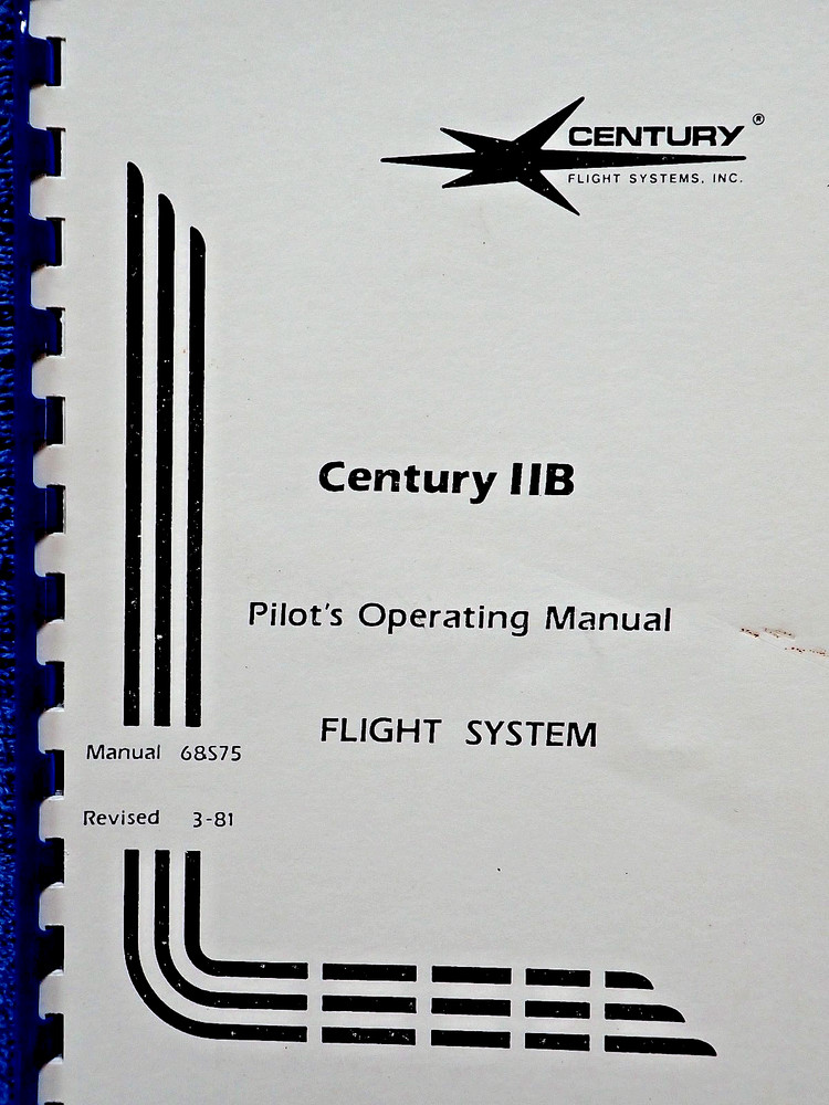 Century IIB Autopilot Pilot Operating Manual Coupler VOR Navigation ILS Approach