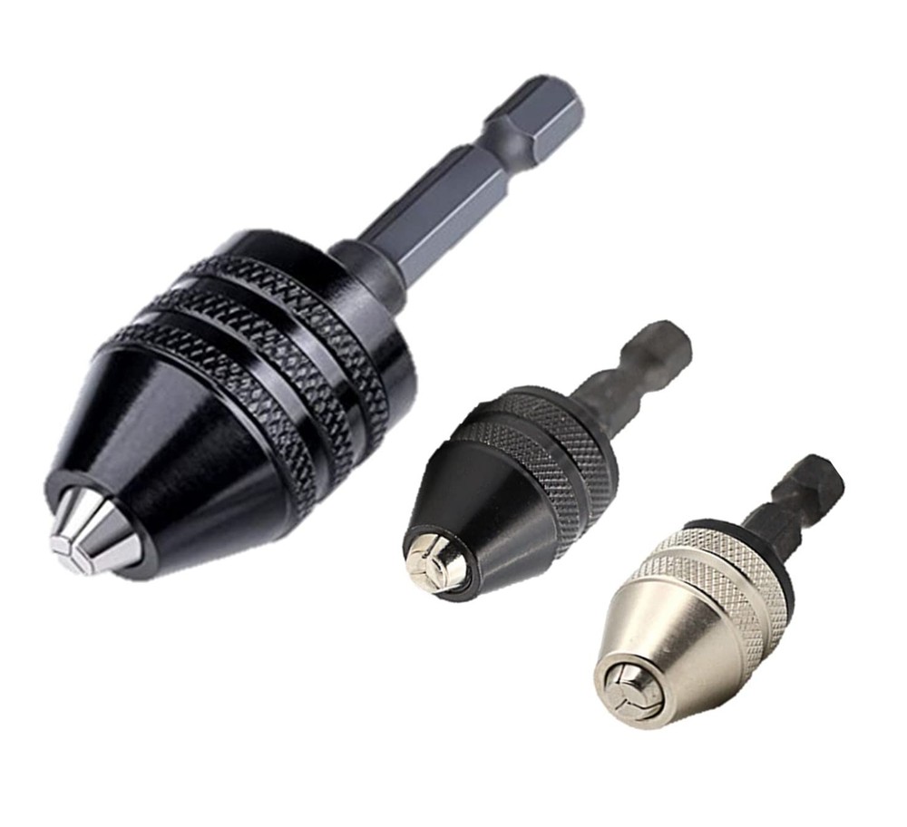 "3-Pack Drill Bit Adapter 1/4"" Hex Shank Small Chuck Extension for Impact Dr...