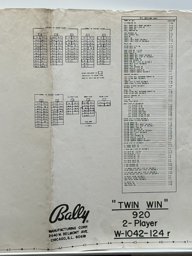 ORIGINAL-BALLY-TWIN WIN-SCHEMATICS