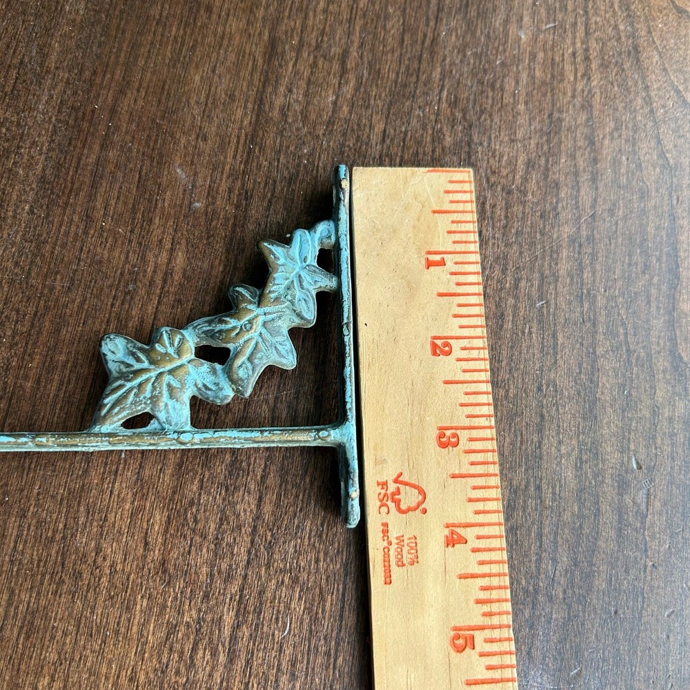 Vintage decorative corner bracket vine design brass