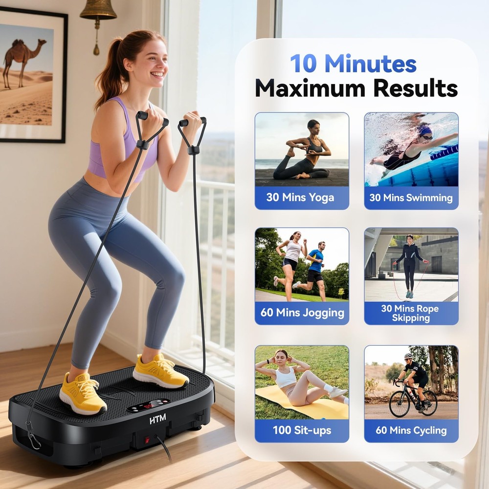 Curved Vibration Plate Exercise Machine, 3D & 4D Vibrating Plate for Lymphati...