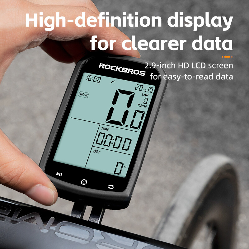 ROCKBROS Bike Computer Wireless GPS Speedometer BluetoothANT+with Cadence Sensor