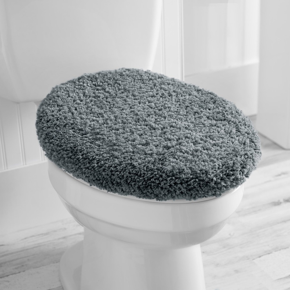 Mainstays Basic Polyester 19" x 22" Toilet Lid Cover, Grey