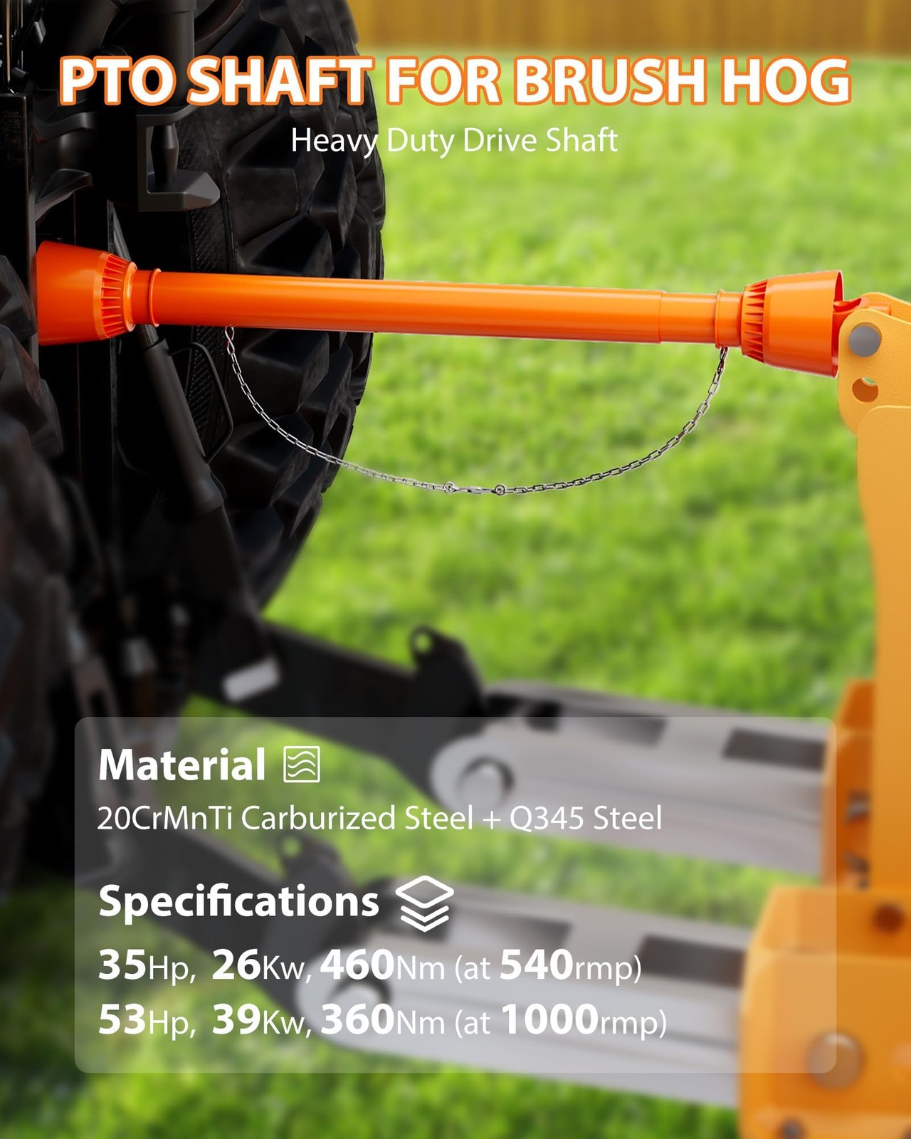 Series 4 Tractor 43"-61" Brush Hog PTO Shaft for Bush Hog 1 3/8" PTO Drive Shaft