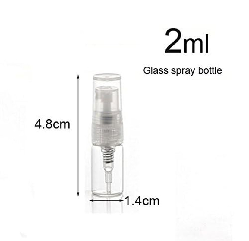 20 Pcs 2ml Mini Clear Glass Spray Bottles Empty Perfume Sample Bottle