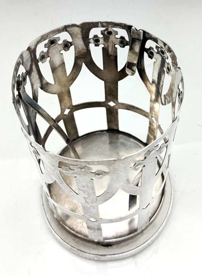 Rare SHREVE Hammered Sterling WINE Champagne BOTTLE HOLDER