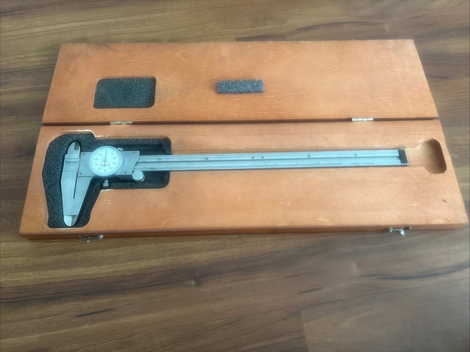 Starett No. 120 12” Dial Caliper w/ Wooden Case
